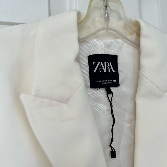 NWOT Zara Ecru Cutout Blazer XS - Picture 16 of 16